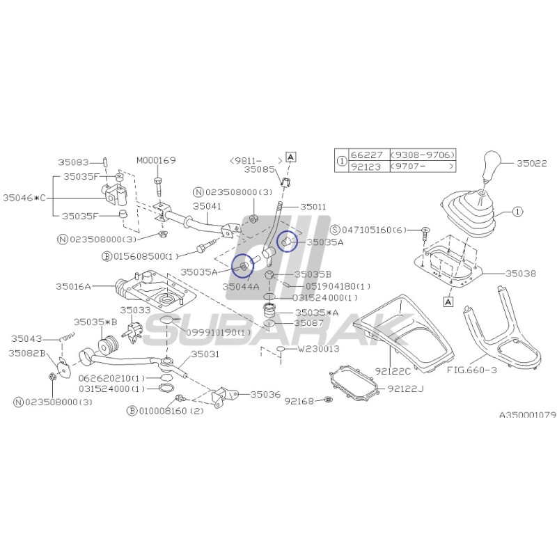 Bushing Gear Shift Lever for Subaru Impreza / Legacy / Forester / Outback 35035AC000