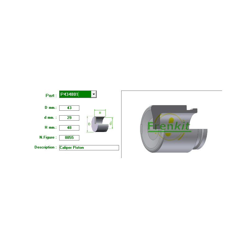 Bremssattel Kolben FRONT 43 mm für Subaru bis 2002 Impreza / Forester / Legacy