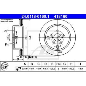 Δίσκοι φρένων ATE 2pcs για Subaru Forester 2014-2018 XT / 26700SG000