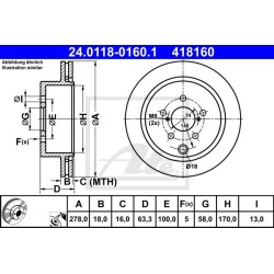 ATE Bremžu diski aizmugurējie 2 gab Subaru Forester 2014-2018 XT / 26700SG000