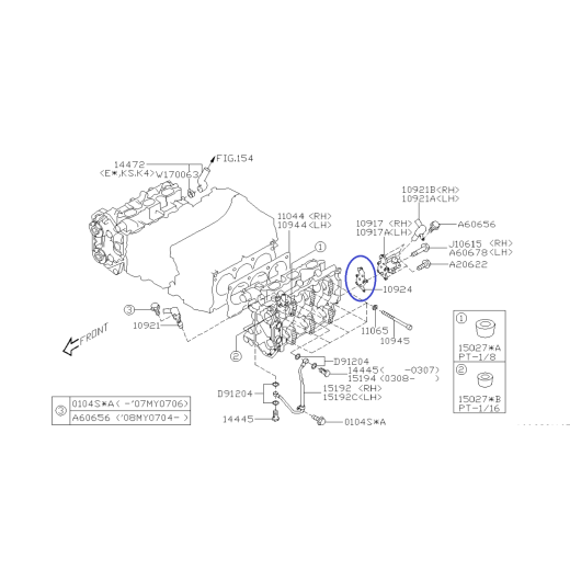 Držák ventilu AVCS pro Subaru Legacy / Outback / Tribeca / 10924AA021