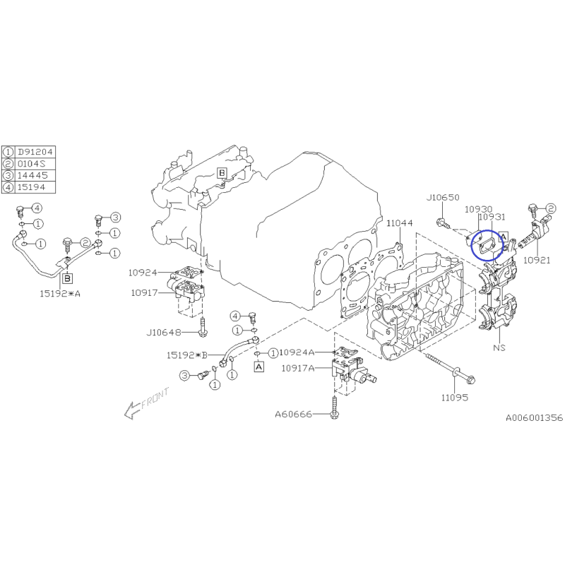 Φλάντζα ελέγχου AVCS κάτοχος βαλβίδας για Subaru Impreza / Baja / Legacy / Outback / Forester / 10931AA010