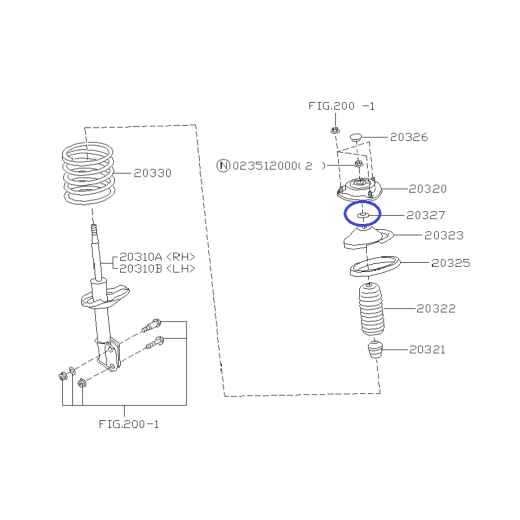 Podkładka Górnego Mocowania Amortyzatora Przód do Subaru / 20326AA000