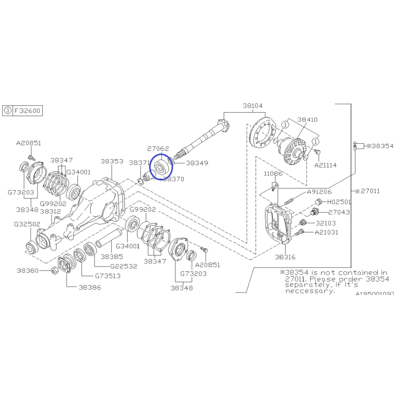 Kugellager Hinteres Differential für Subaru Impreza STI / 27062AA000