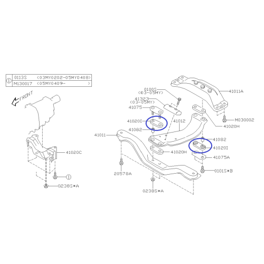 Podkładka Gumowa Mocowania SIlnika / Skrzyni Manualnej do Subaru / 41022FE100