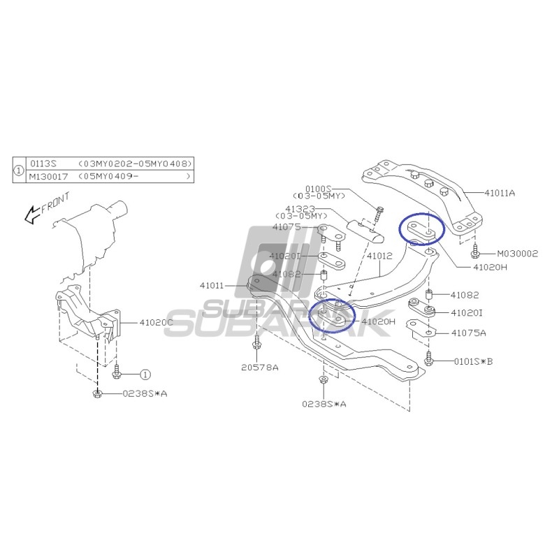 Cuscino in gomma membro trasversale MT trasmissione per Subaru / 41022FE090 Cuscino in gomma membro trasversale MT trasmissione per Subaru / 41022FE090