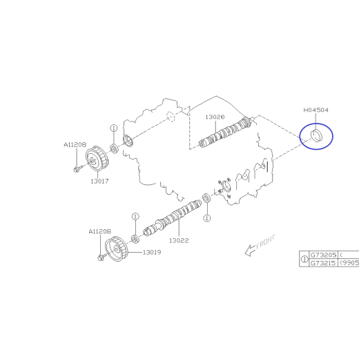 Spina dell'albero a camme Subaru Impreza / Legacy / Forester / Outback / 807045040