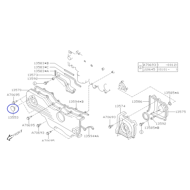 Zaślepka Pokrywy Rozrządu do Subaru SOHC Impreza / Forester / Legacy / 13553AA013