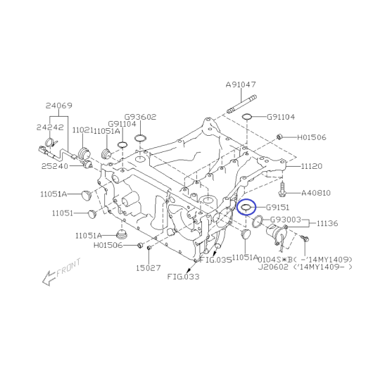 О-пръстен на капака на разпределителния механизъм за двигатели FB и маслена вана за H6 3.6 Subaru / 806915100