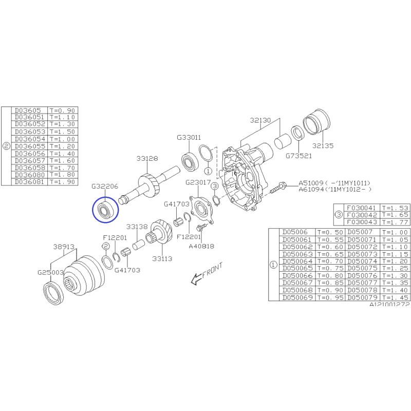 Bearing 6MT Transmission Viscous (non STI) for Subaru / 806322070