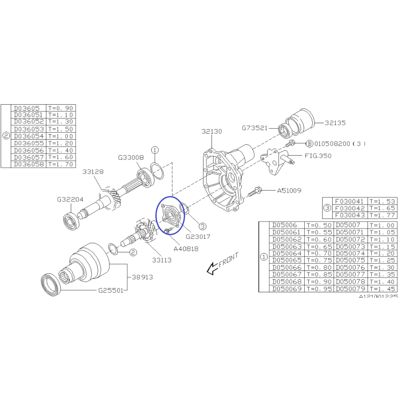Genuine Subaru 5 Speed Manual Transmission Transfer Case Bearing / 806230170