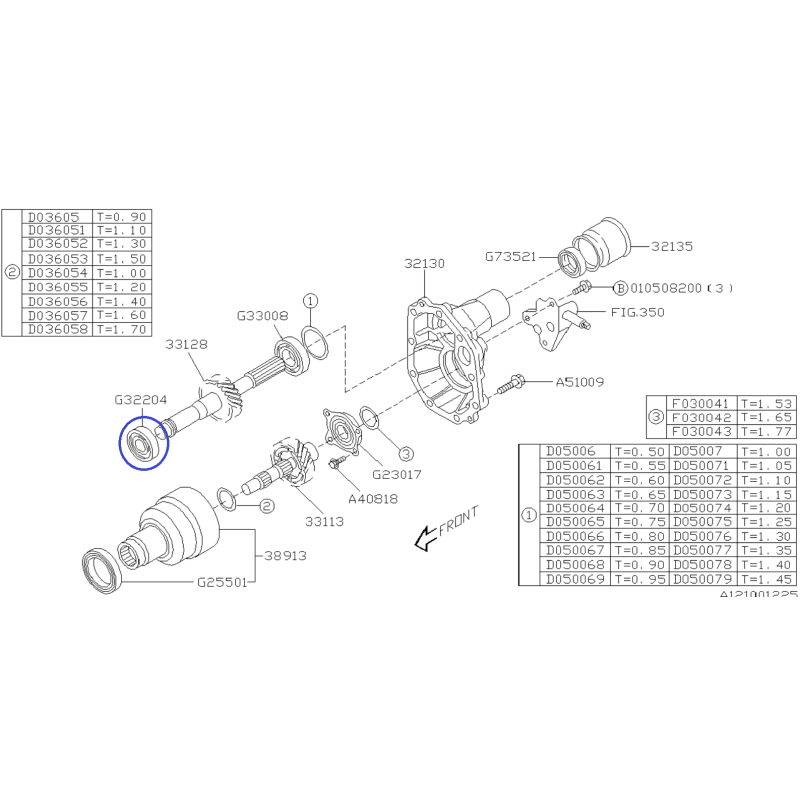 Echte Subaru 5 Speed Handmatige Transmissie Transfer Case Bearing / 806322080