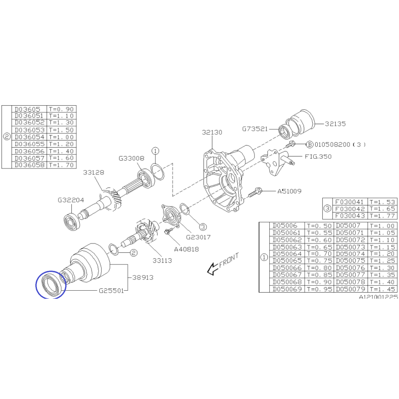 Genuine Subaru 5 Speed Manual Transmission Bearing / 806255010