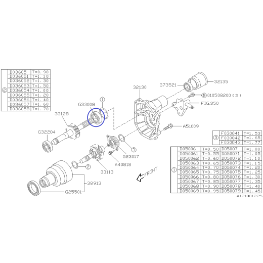 Genuine Subaru 5 Speed Manual Transmission Transfer Case Bearing / 806330120