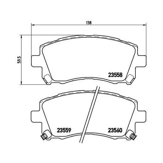 Brembo remblokken vooraan fit Subaru Impreza / Forester / Legacy