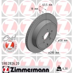 Zimmermann 290mm Discos de travão ventilados REAR encaixam no Subaru Outback / BRZ