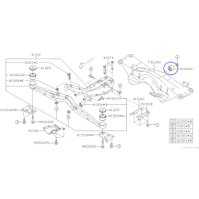 Casquillo de montaje del diferencial trasero para Subaru Forester / Impreza / 41322AC040