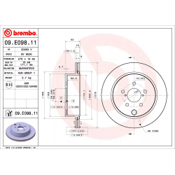 Заден спирачен диск BREMBO за Subaru Forester SJ / 26700SG000