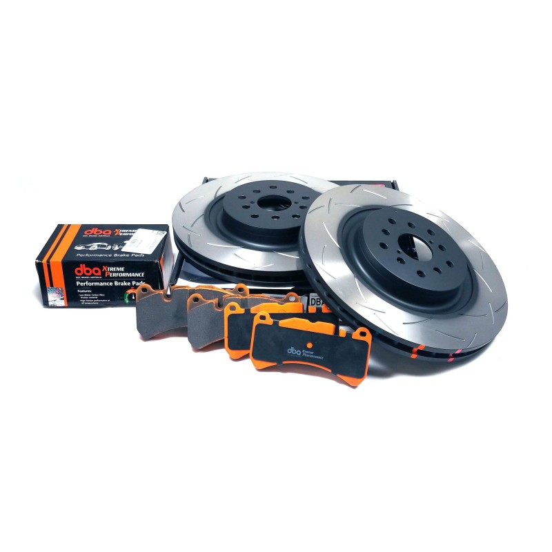 Предни спирачки DBA T3 дискове и накладки Xtreme Performance за WRX STI 6pot 340mm