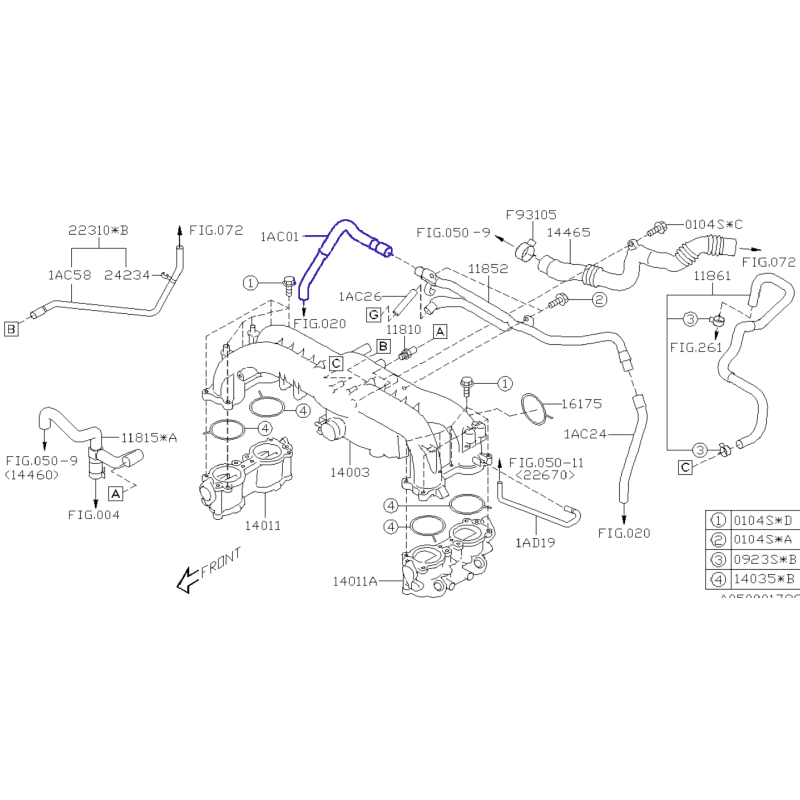Schlauch Vaccum für Subaru Impreza / Forester / Legacy / Outback / 99071AC010