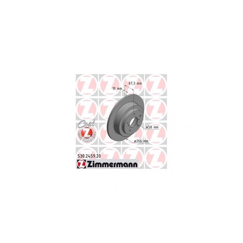 Zimmermann 266mm disku bremzes REAR der Subaru Impreza / Forester / Legacy / Outback