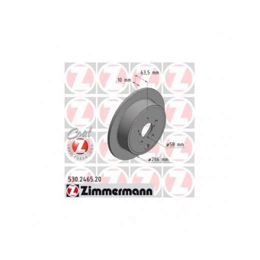 Zimmermann 286mm disku bremzes REAR der Subaru Impreza / Forester