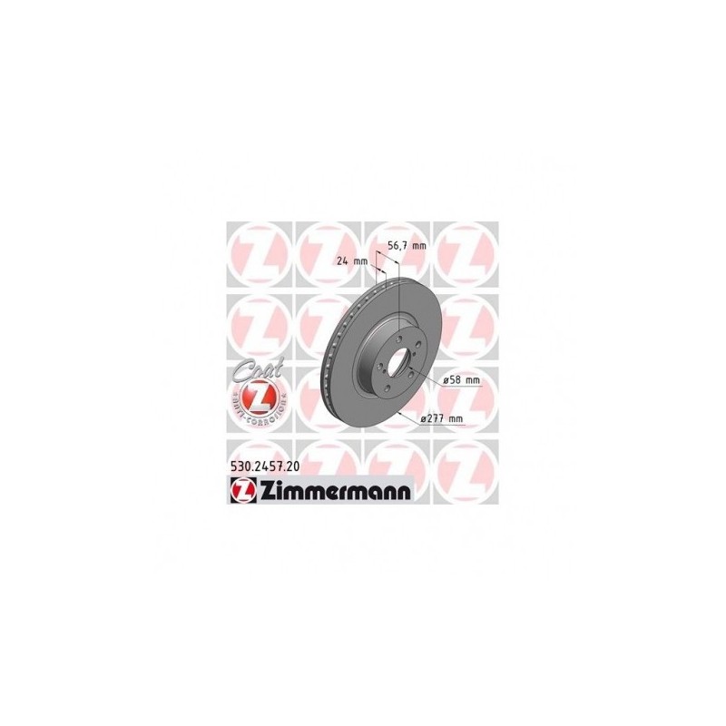 Zimmermann 277mm jarrulevyt eteen sopii Subaru Impreza / Forester / Legacy / Outbackiin