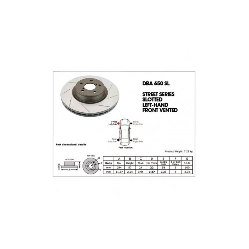 DBA 4000 T3 294mm Brake Discs FRONT fits Subaru Impreza / Forester / Legacy / Outback