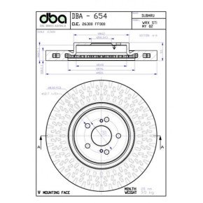 DBA 4000 T3 326mm Brake Discs FRONT fit Subaru Impreza STI